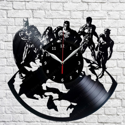 Justice League Vinyl Record Wall Clock Fan Art 12'' (30cm) Vinyl clock Wall 263