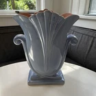 Large 12" Red Wing 1930s Vintage Art Deco Pottery Blue Pink Tulip Vase #820