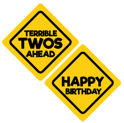 Jayd Products, Terrible Twos Ahead Construction Birthday Caution Signs Decor