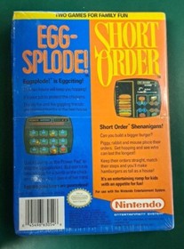 NES Nintendo SHORT ORDER & EGGSPLODE - NEW & Factory Sealed with H-Seam!