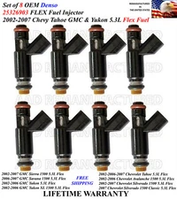 OEM Denso Set of 8 Fuel Injectors For 2002-2007 GMC Sierra 1500 5.3L Flex Fuel