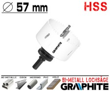 HSS Bi-Metall Lochsäge Ø 57 mm Metall Bohrkrone Dosen Fräser Loch Bohrer -PROFI-