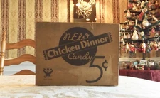 RARE VINTAGE NRA CHICKEN DINNER GOOD CANDY BAR BOX SPERRY CANDY CO MILWAUKEE