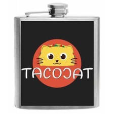 Taco Cat Palindrome Stainless Steel Hip Flask 6oz