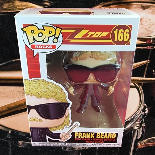 Frank beard funko # 166 (nib) brand new drummer of zz top frank beard funko pop.
