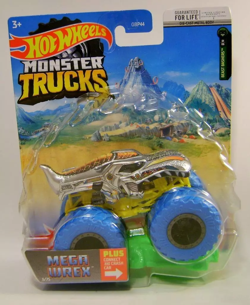  Hot Wheels Monster Trucks Mega Wrex, Connect and Crash