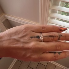 925 Sterling Silver Cut Diamond Pav  Engagement Ring Women Size 6