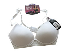 Maidenform Women's One Fab Fit Wireless Demi Bra Convertible Straps White 38D