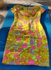 Vintage 70s Jack Marsee FLOWERED DRESS.  APPROX SIZE 10 READ