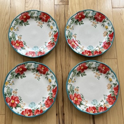 Pioneer Woman 2921DMT Stoneware 10.5  Dinner Plate. Set Of 4.