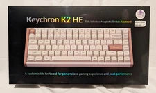 Keychron K2 HE Swappable RGB Magnetic Wireless 75% Keyboard - White - NEW