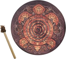 10 Inch Turtle Shaman Drum, Tree of Life Decoration Design ['Black', 'Blue'] 