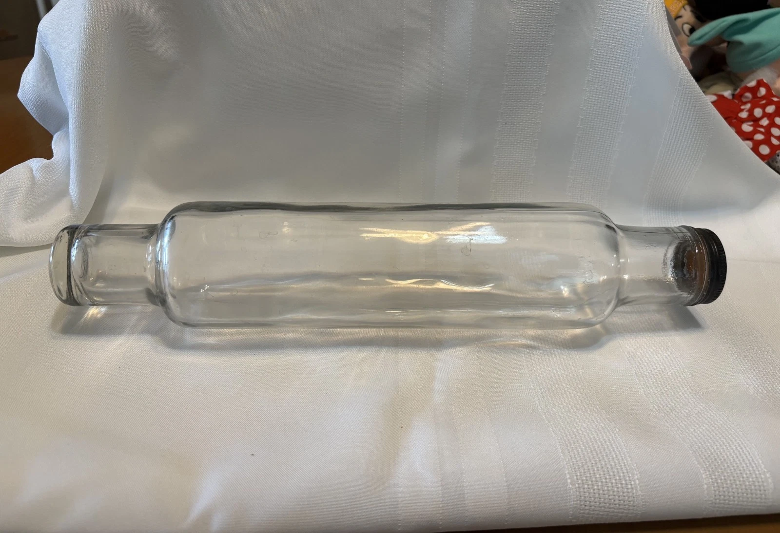 Antique glass rolling pin with lid