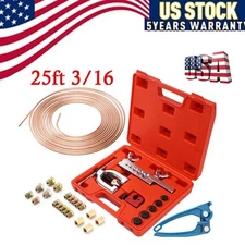 25 ft 3/16 Copper Coated Brake Line Single Double Flaring Tool with Tube Bender