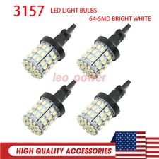 4X 3157 64SMD White LED Reverse Tail Brake Stop Turn Signal DRL Light Bulb 6000K