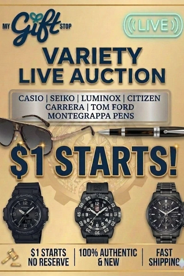 $1 Start Auctions: Watches Luxury Pens Citizen Seiko Luminox Montegrapp