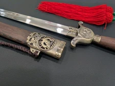 Kung Fu Tai Chi Practice Straight Sword Jian 5Animals Handle& Scabbard 30” Blade