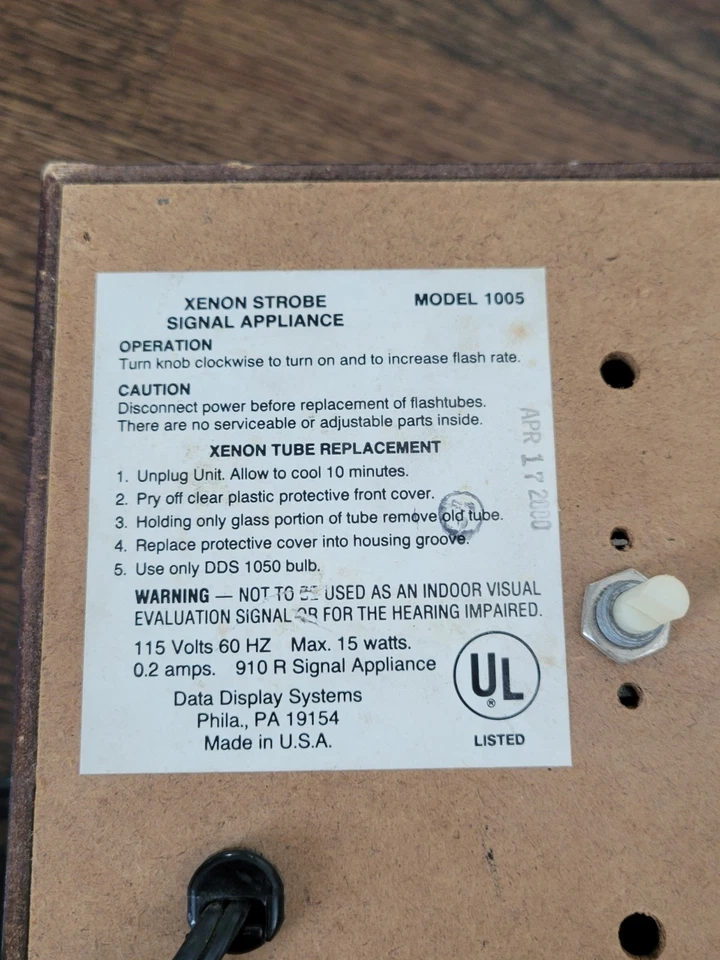 Vintage Xenon Strobe Light Variable Speed Rate Psychedelic Disco Halloween WORKS - Image 4 of 4