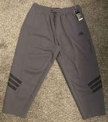 Adidas Fleece Jogger Sweatpants Men  s Size XL  Gray w/ Black Stripes NWT   
