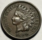 1890 Indian Head Cent — AU Condition 🔥 Original Surfaces