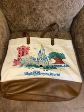 Walt Disney World Starbucks Canvas Tote Bag Beige/Brown Multicolor