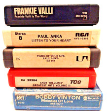 8 Track Tape Lot - Andy Williams, Paul Anka, Frankie Valli, Bobby Vinton 5 Tapes