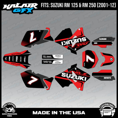 Graphics Kit for Suzuki RM 125 RM250 (2001-2012) Reflex Series-RED
