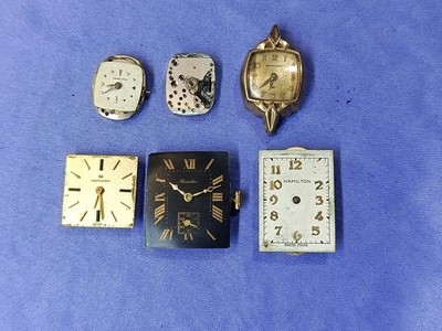 Hamilton watch movements job lot of 6 . 5 balance are good Swiss