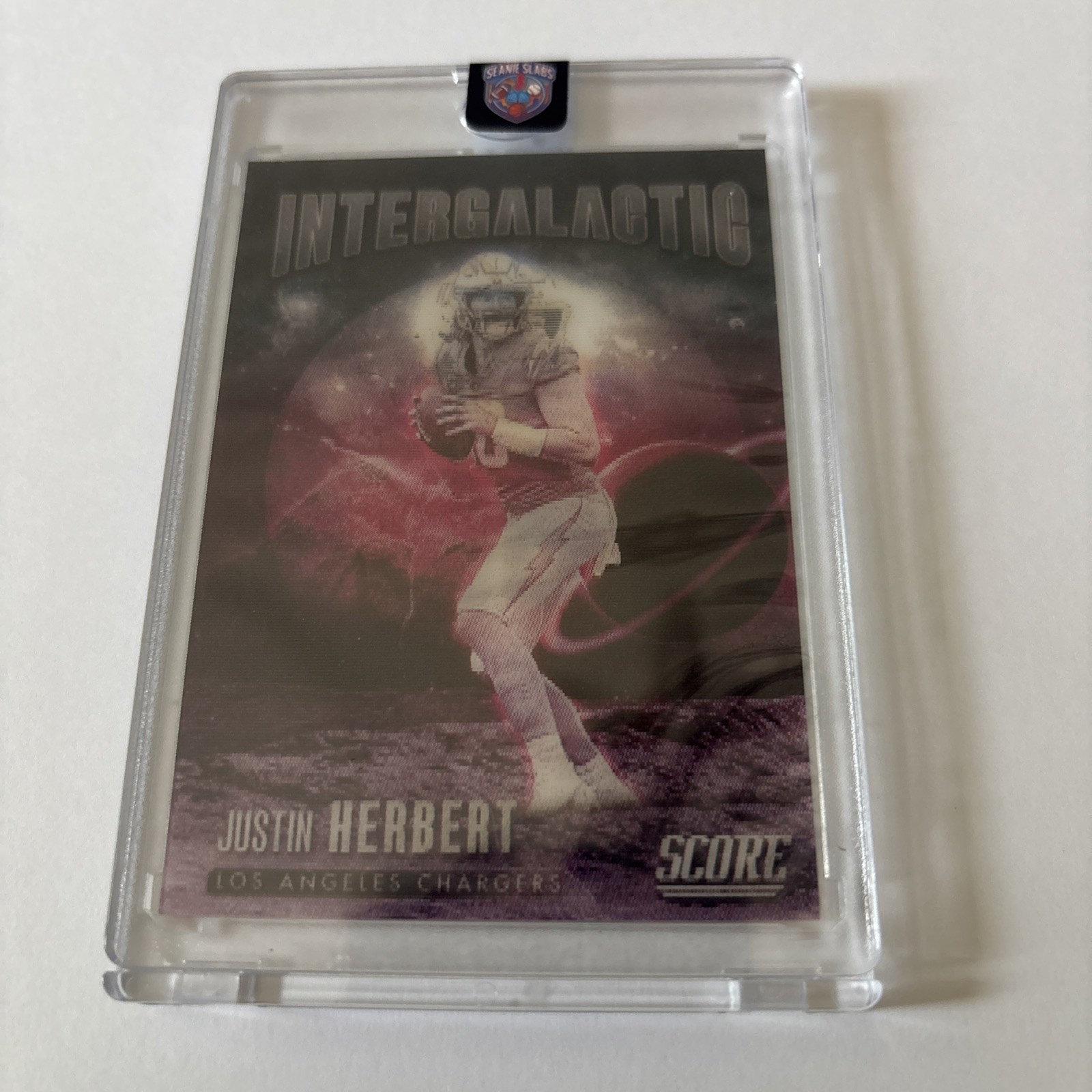 2023 Panini Score JUSTIN HERBERT INTERGALACTIC CASE HIT SSP Los Angeles Chargers