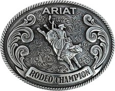ARIAT Youth Belt Rodeo Champion Buckle with Bull Rider Motif