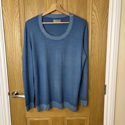 Falconeri Damen Duck Egg Blau 100% Kaschmir Ultrasoft Pullover Pulli LL XL