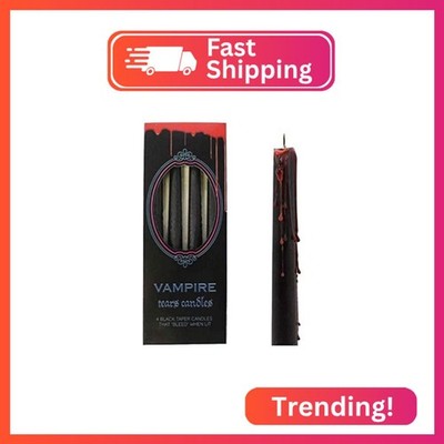 something different Vampire Tears Black Candles - Set of 4 Bleeding Candles - Go