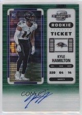 2022 Panini Contenders Optic Green Pulsar Prizm 14/30 Kyle Hamilton Auto v9t