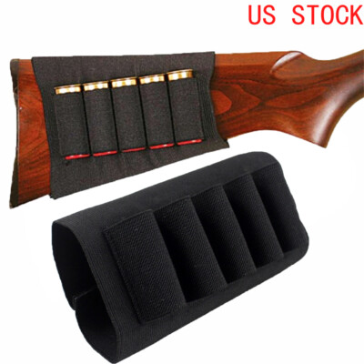 5 Rounds 12 20 Shotgun-Gauge Shell Holder Buttstock Ammo Pouch Cartridge US