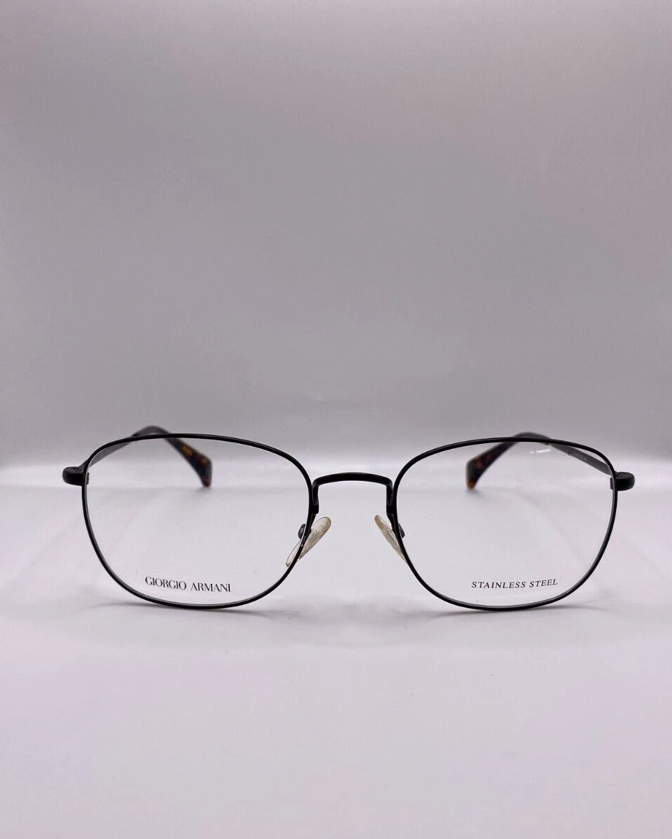 GIORGIO ARMANI GA864 PDE BLACK LARGE ROUND STAINLESS EYEGLASSES 54 18 145 ITALY