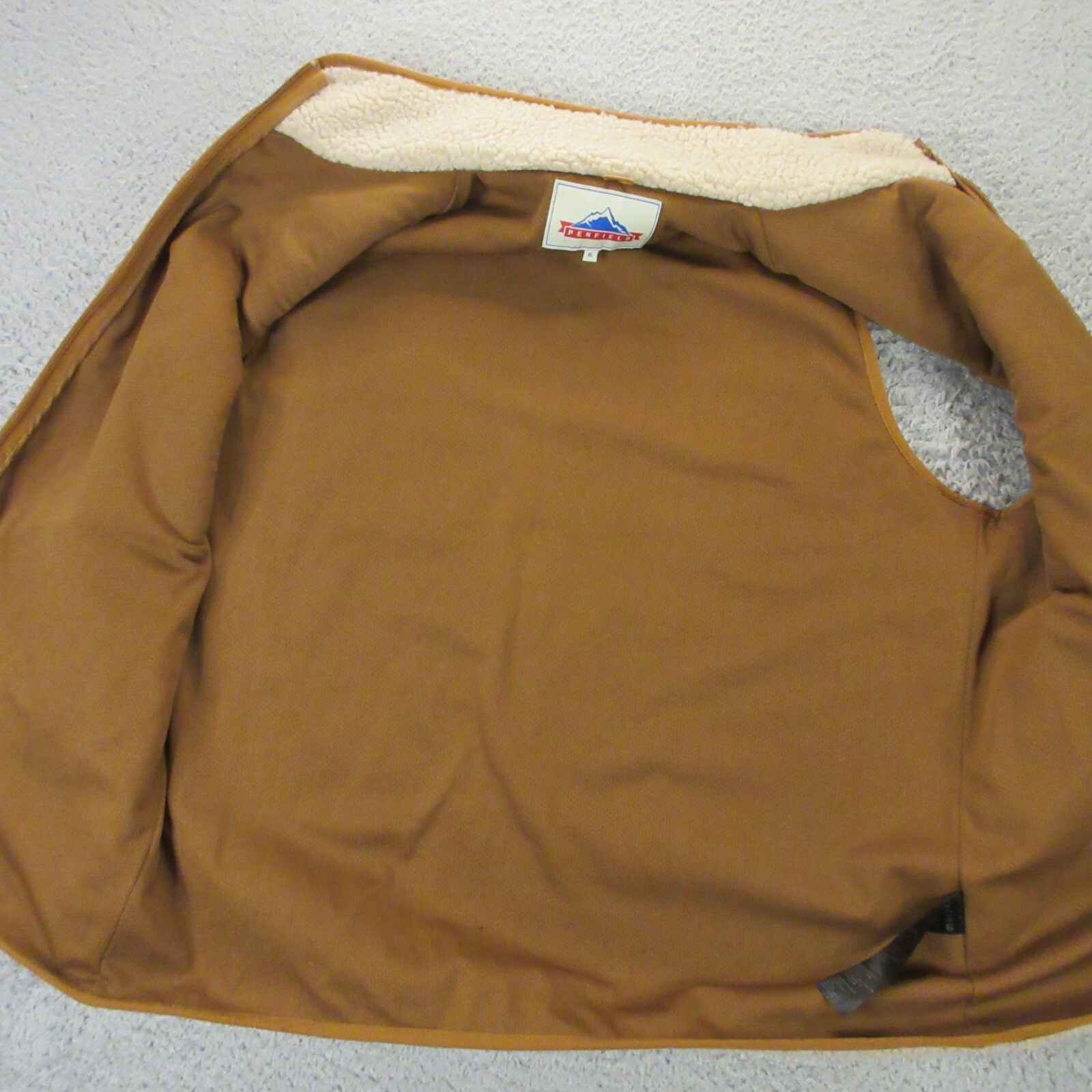 Penfield Womens  Deep Pile Fleece Vest Jacket size XL Oatmeal Sherpa Retro