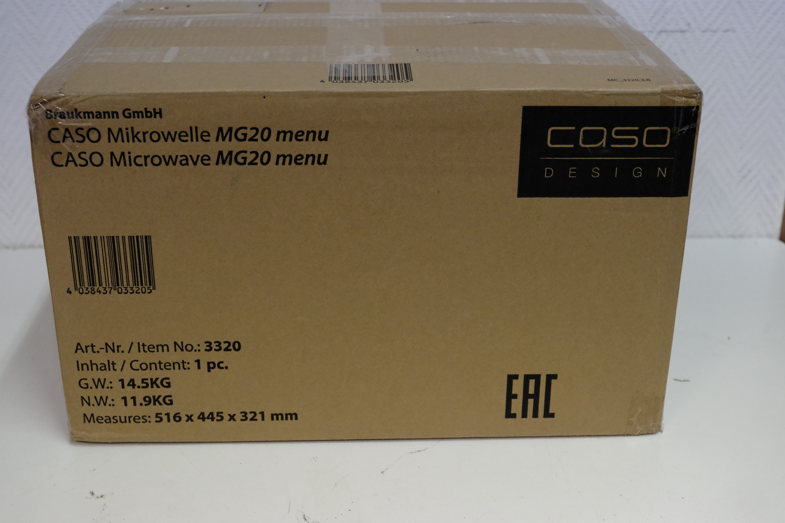 Caso Design MG20 3320 800W 20L Mikrowelle Schwarz Neu Rechnung MwSt