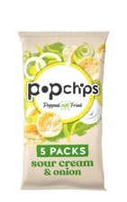 20 X 17g Popchips Sour Cream & Onion Flavour Snacks Gluten Free - 4 x 5 Pack