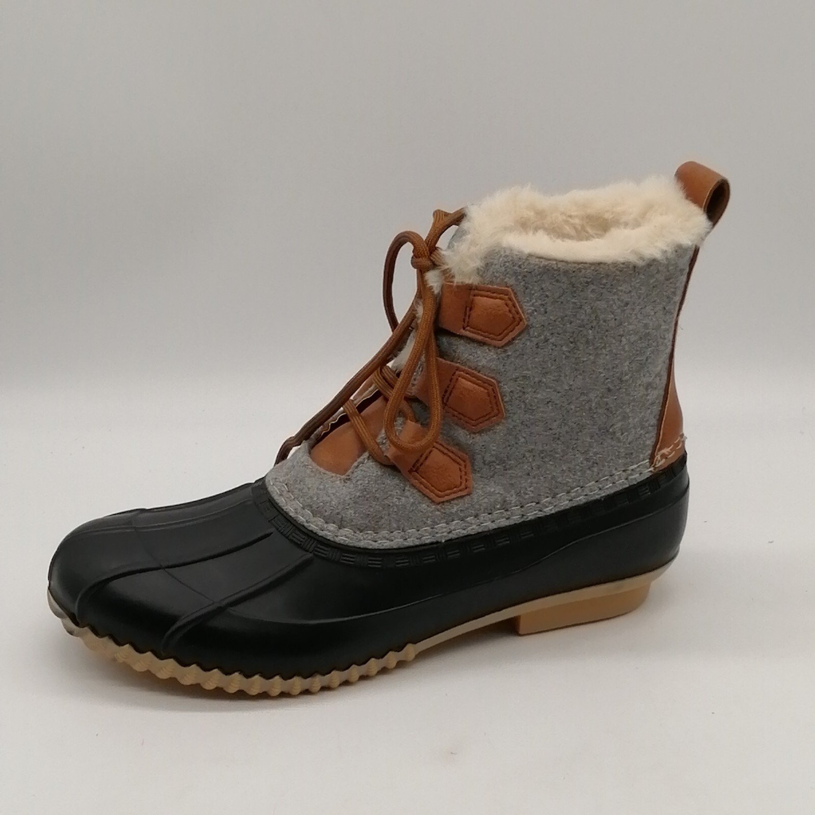 Maurices Womens Duck Boots Gray Felt 