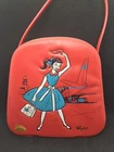 Vintage Barbie Ponytail Red Vinyl Travel Tote Zipper Airline Case PT-301