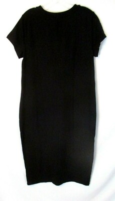 black midi t shirt dress Black T-Shirt Midi Dress with Buckle Detail