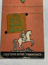 Pall Mall Room Raleigh Hotel Matchbook Cover Washington DC