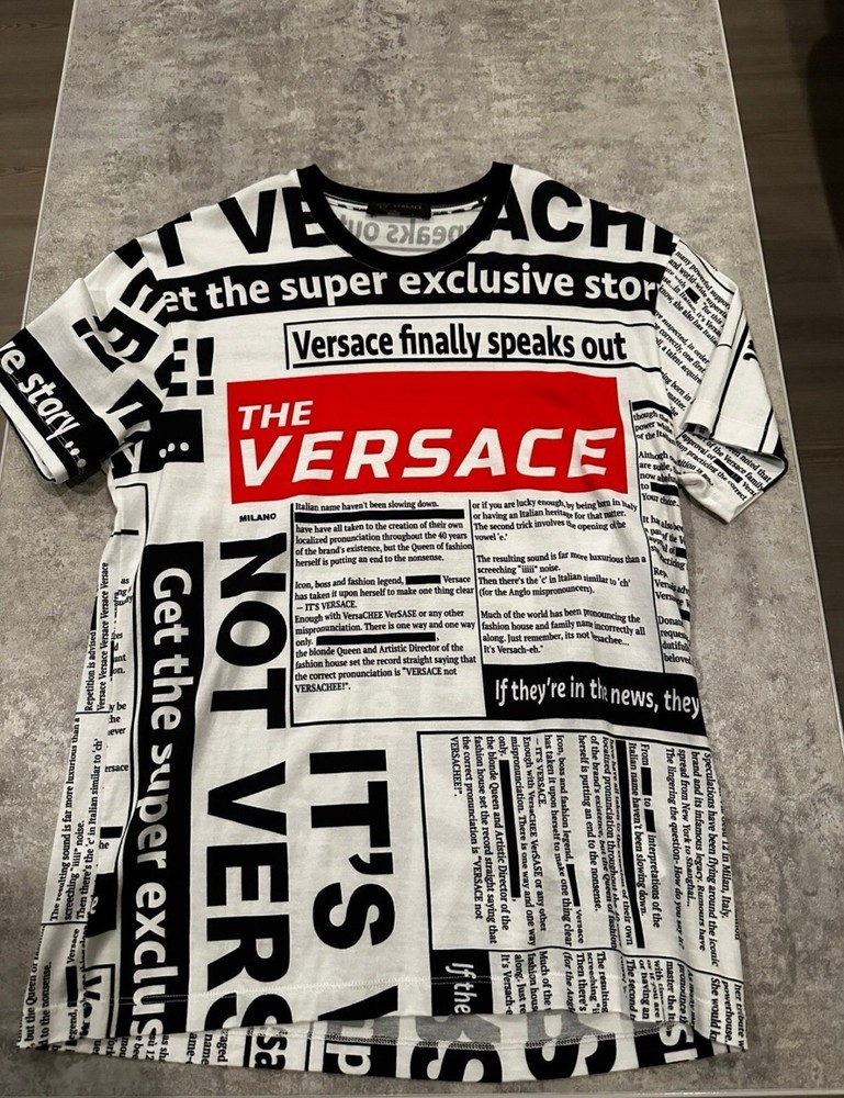 Versace Newspaper Print T-Shirt