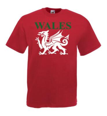 Cymru Welsh Wales Red Dragon Y Ddraig Goch T-Shirt – 100% Preshrunk Cotton