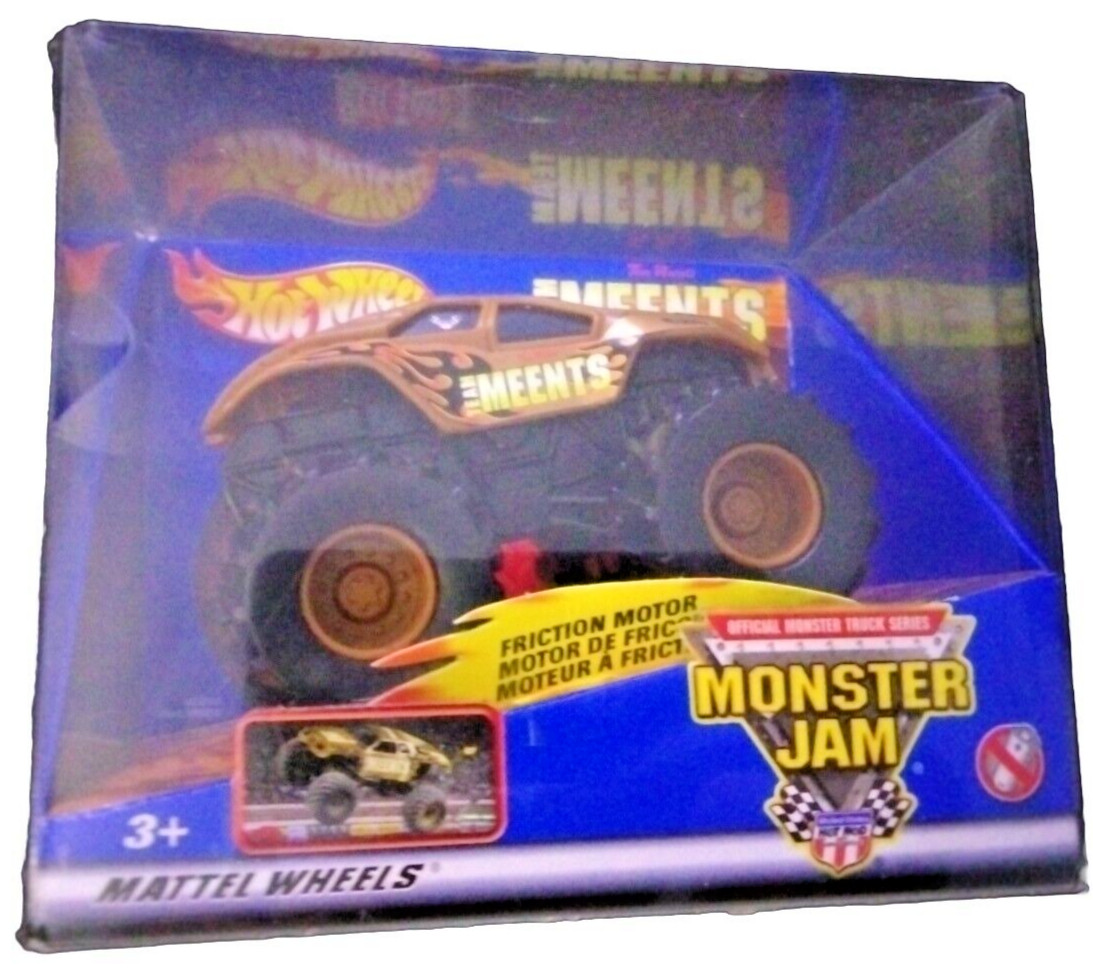 Vintage 2002 Hot Wheels Monster Jam Truck TEAM MEENTS Rev Tredz FRICTION MOTOR