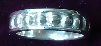 925 STERLINGSILBER KUGELLAGER STIL PUNKTMATRIX BANDRING GRÖSSE 6,5 NEU OHNE ETIKETT