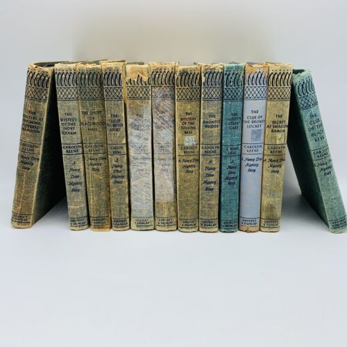 Vintage 1930s - 1940s, 1951  Nancy Drew Mystery Books, Lot of 12,Tweed Hardcover - 第 1/5 張圖片