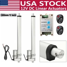 2x 12" 12V Linear Actuator & Remote Motor Controller 330lbs Max Lift for RV Boat