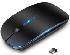 Wireless Mouse 2.4GHz with USB Mini Receiver Mouse, Computer Mouse, BLACK