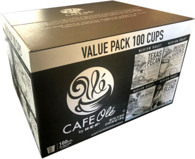 100 cups- Cafe Ole Value Pack-Texas Pecan, San Antonio, Houston, and Snickernut--100 cups